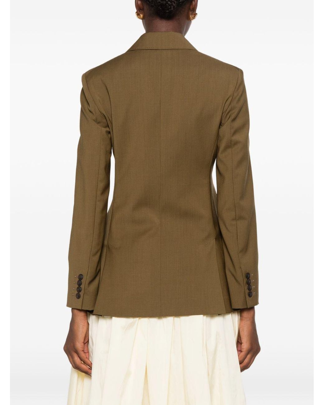 Max Mara Green Wool Single-Breasted Jacket