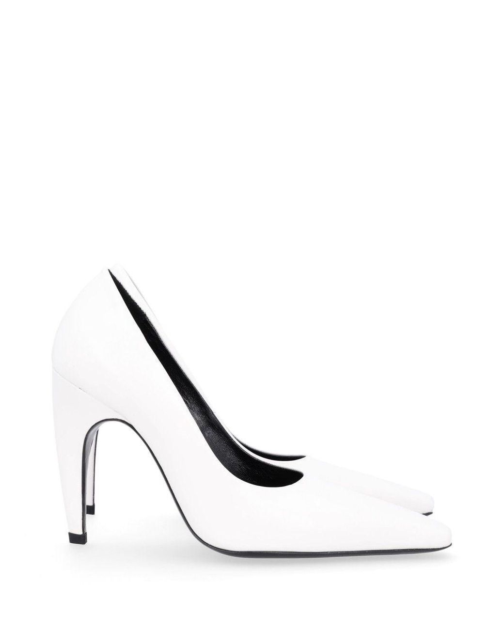 Jude White Pointed-Toe Pumps