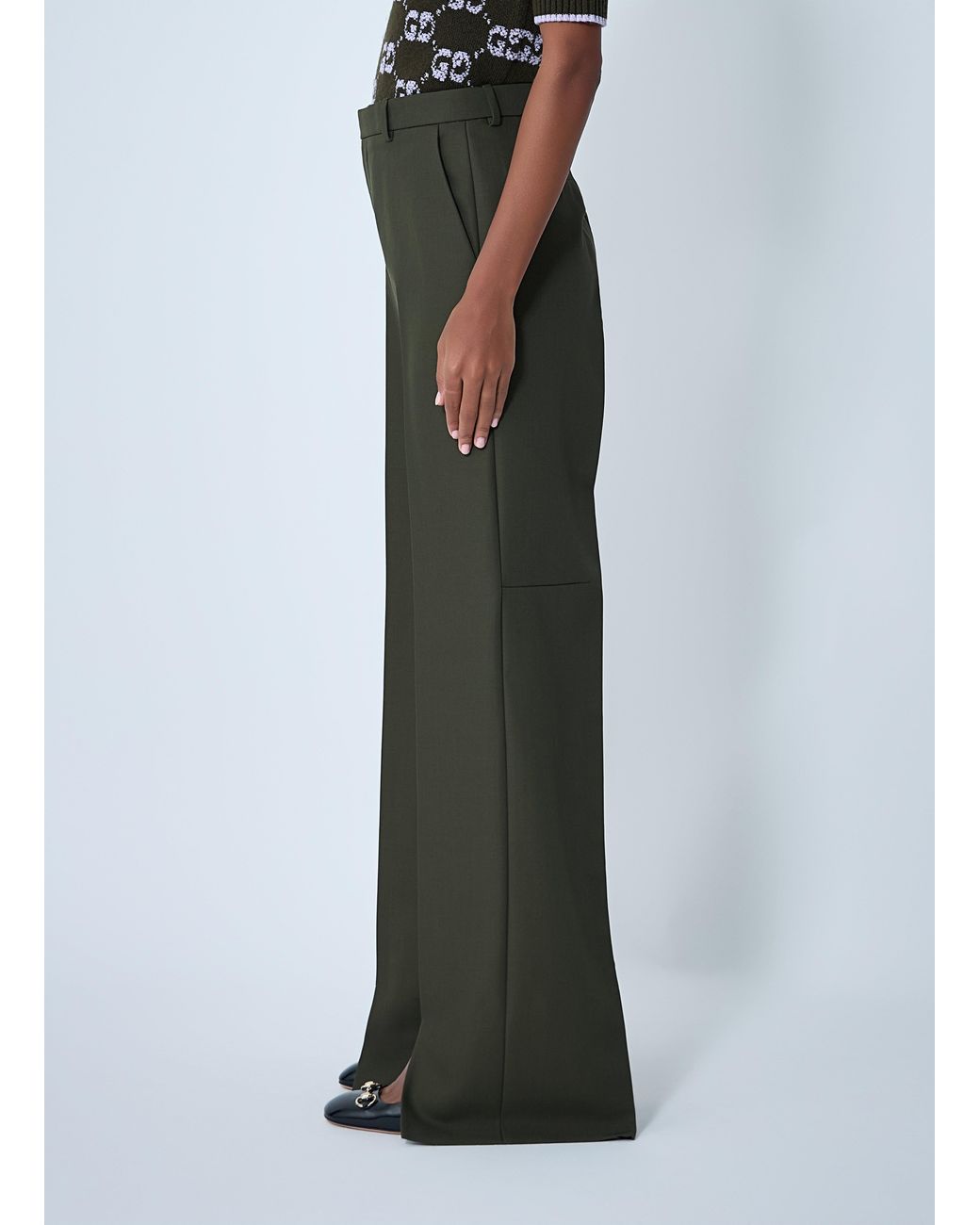 Gucci Green Tailored Wool Pants