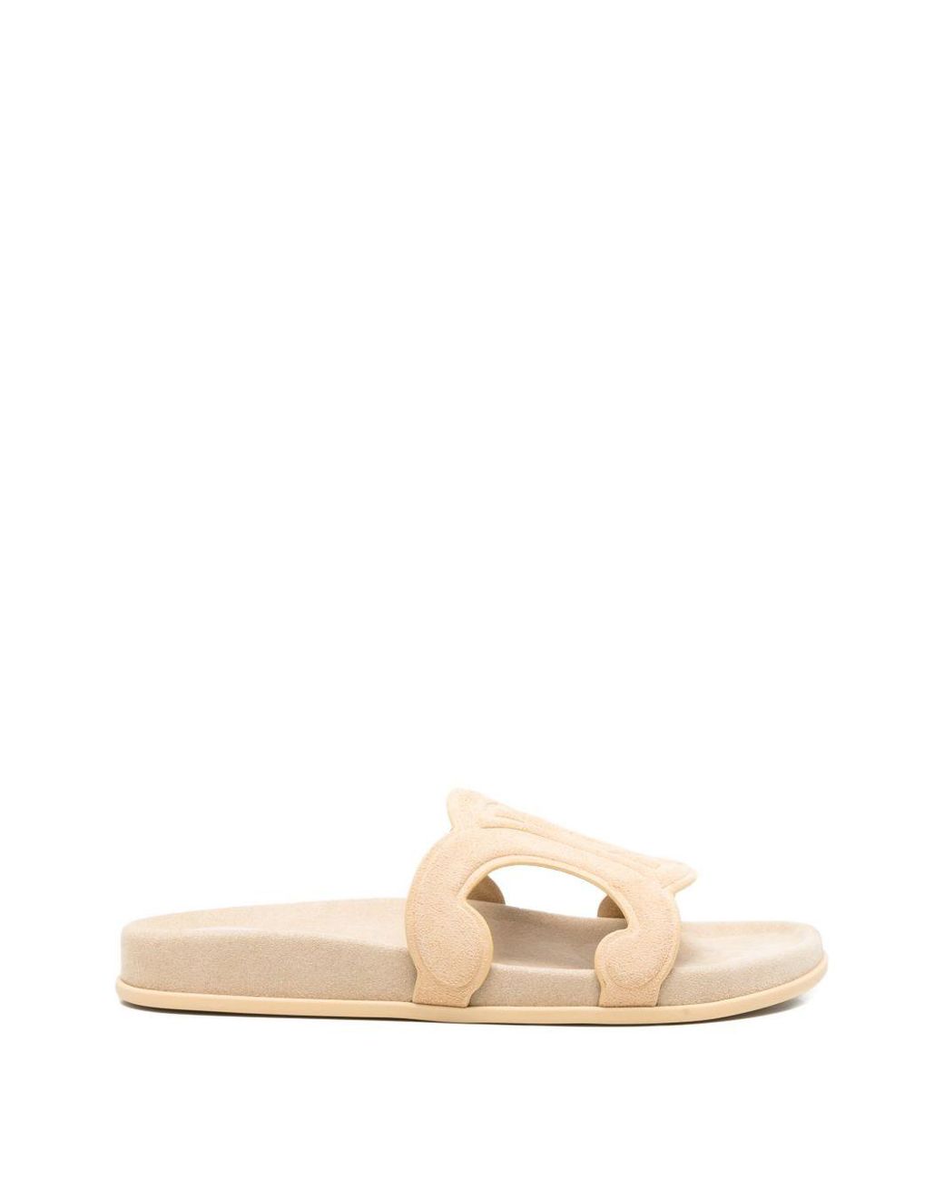 Céline Natural Triomphe Suede Leather Slides