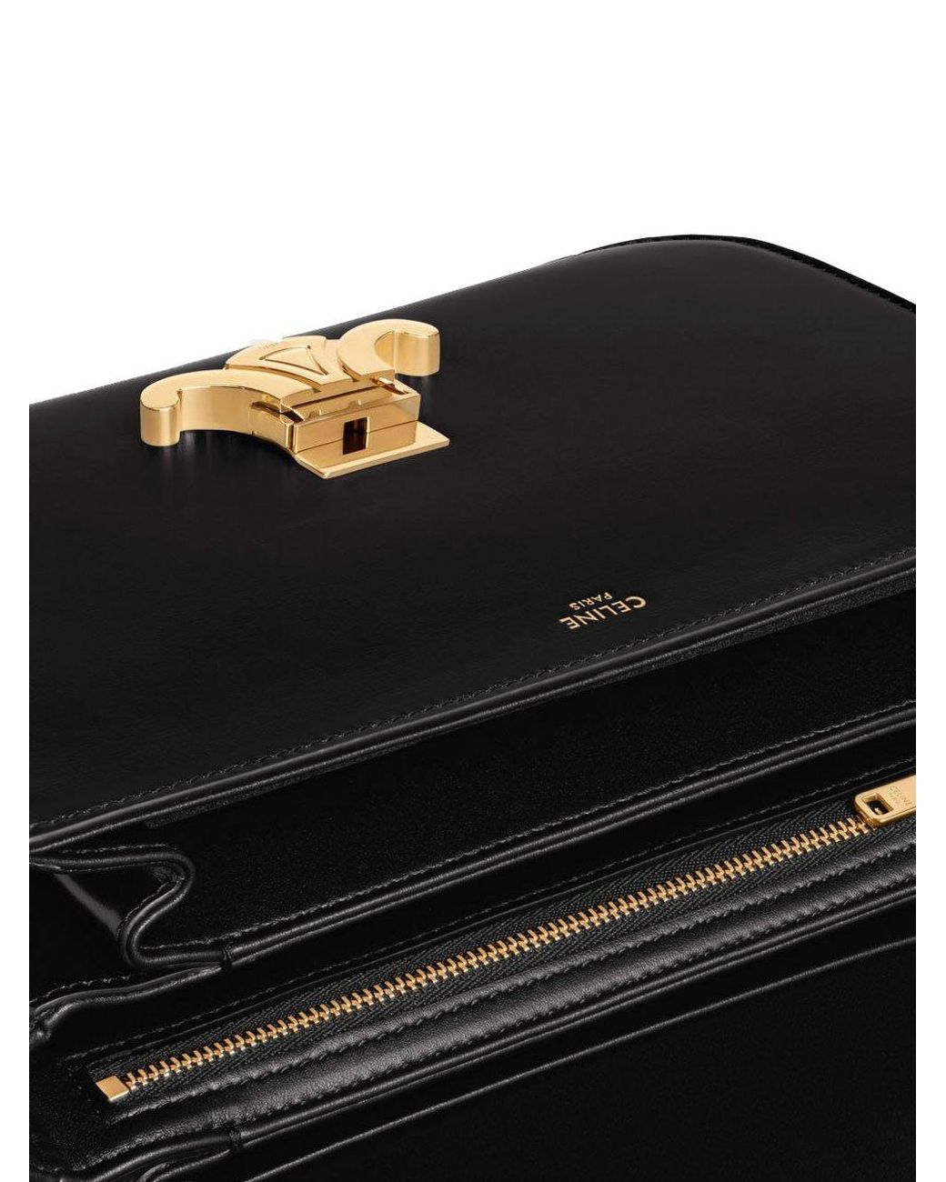 Céline Black Triomphe Classique Leather Shoulder Bag