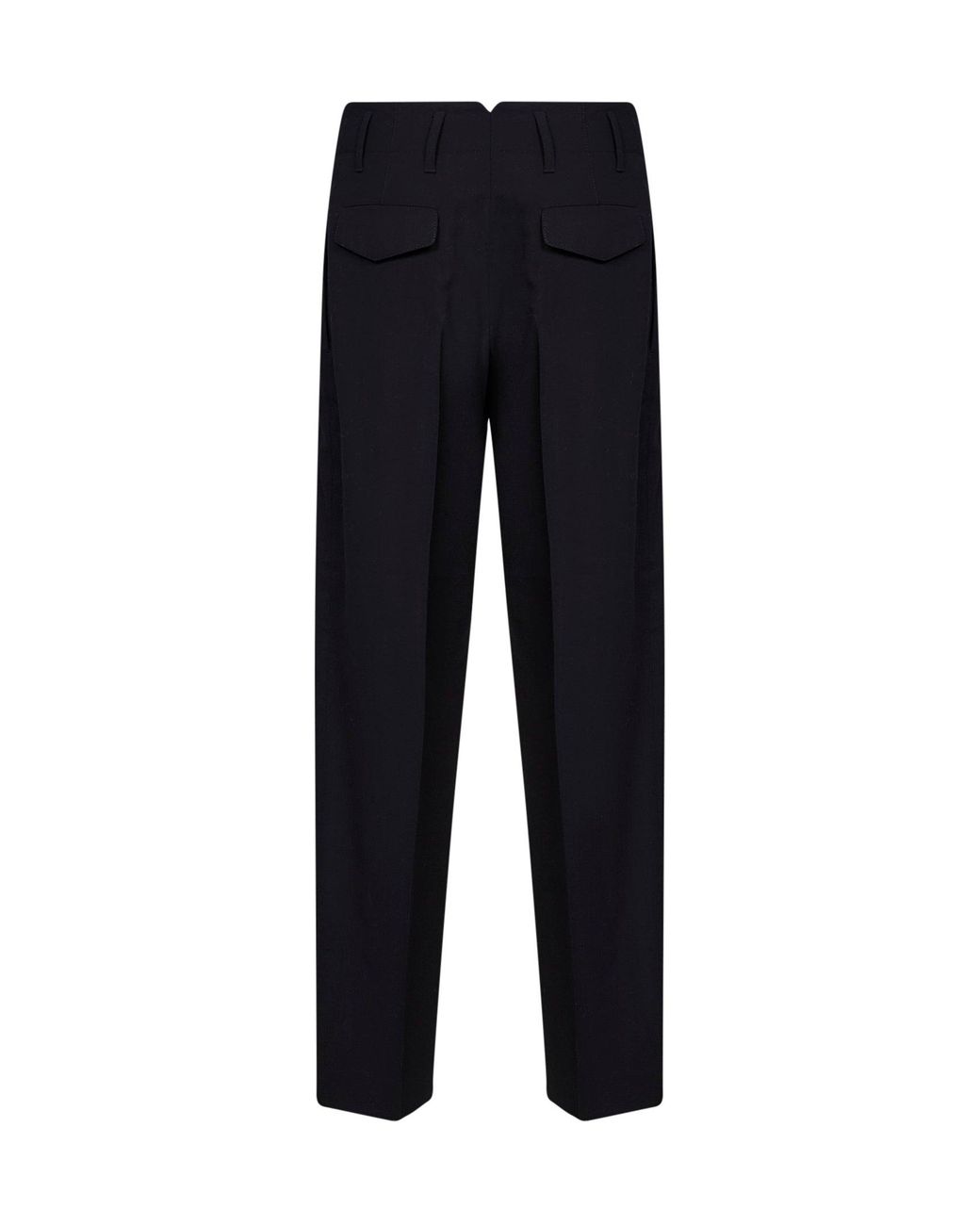 AMI Blue Virgin Wool Double-Pleat Trousers