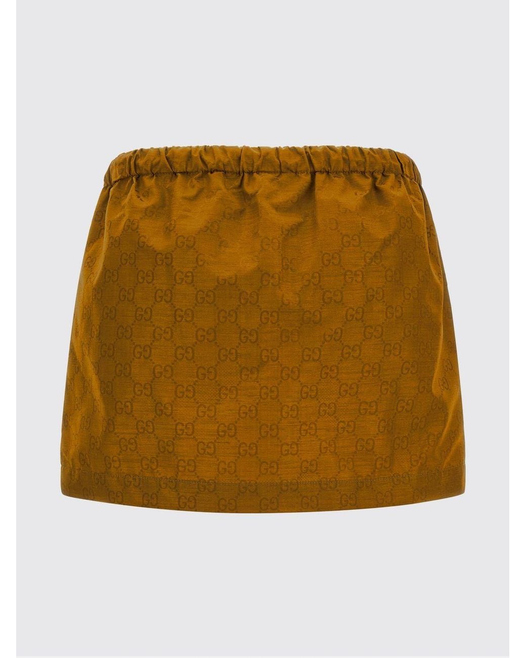 Gucci Orange Gg Nylon Mini Skirt With Drawstring