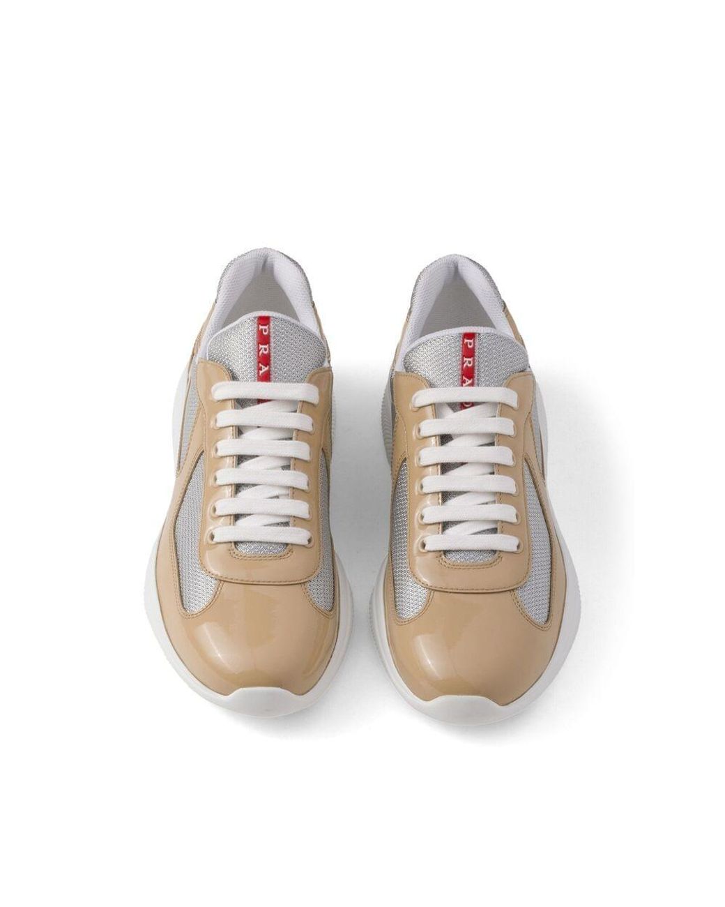 Prada Natural America's Cup Panelled Sneakers for men