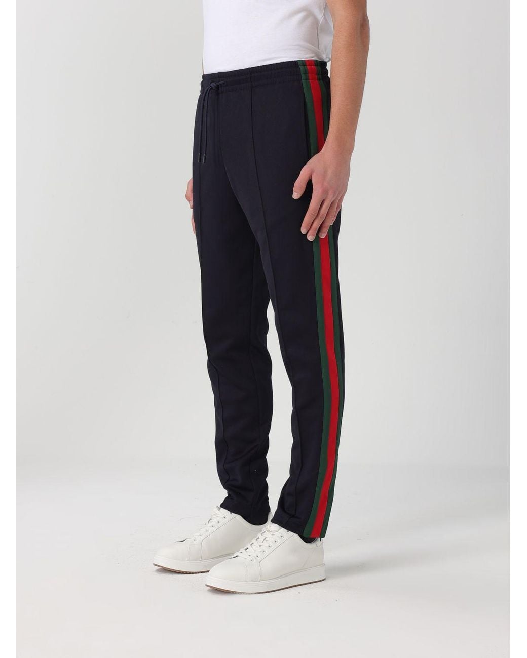 Gucci Blue Web Cotton Blend Jogging Pants for men
