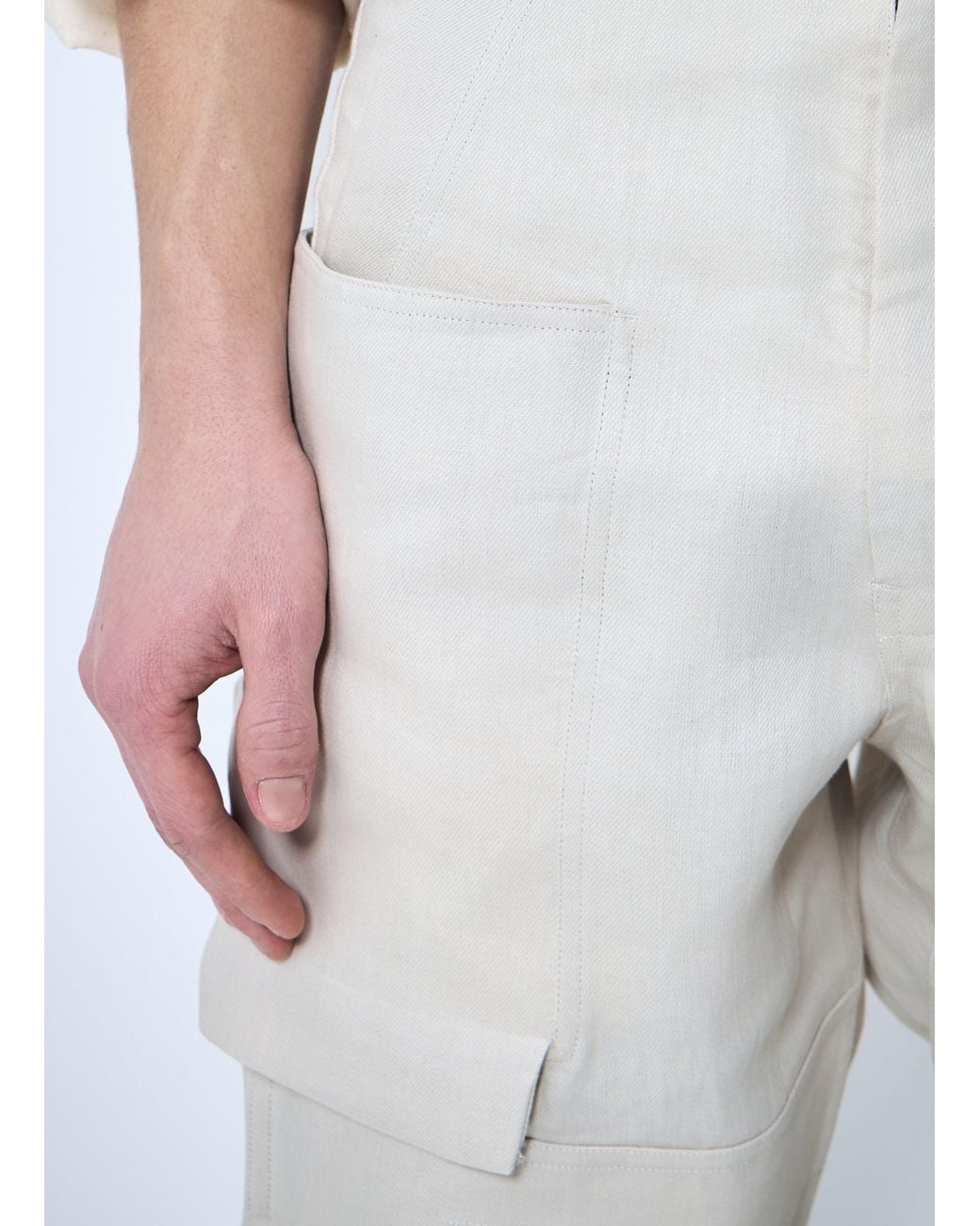 Rick Owens White Stefan Cargo Pants for men