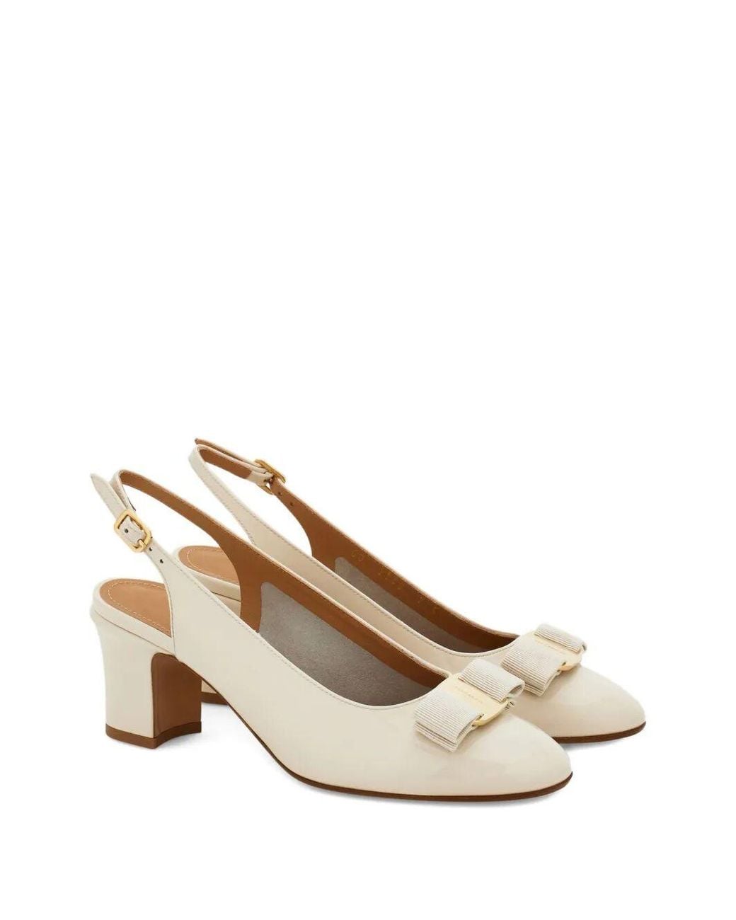 Ferragamo Natural Slingback Fiocco Vara