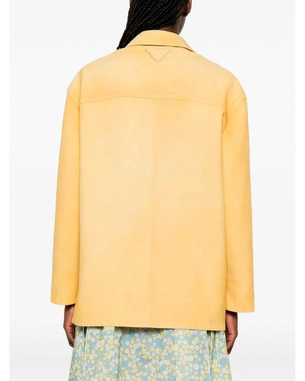 Prada Yellow Leather Jacket