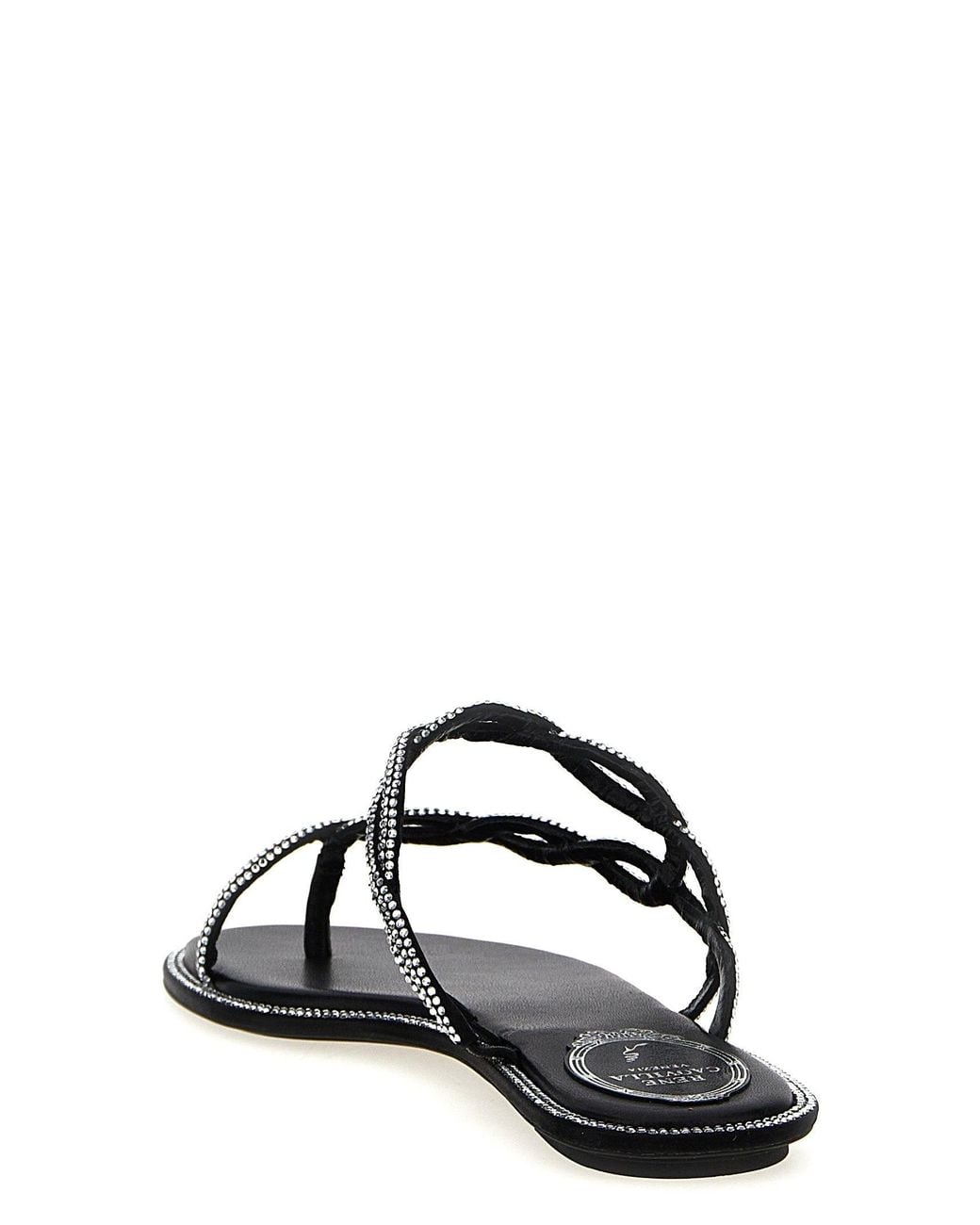 Rene Caovilla Black 'Braid' Sandals