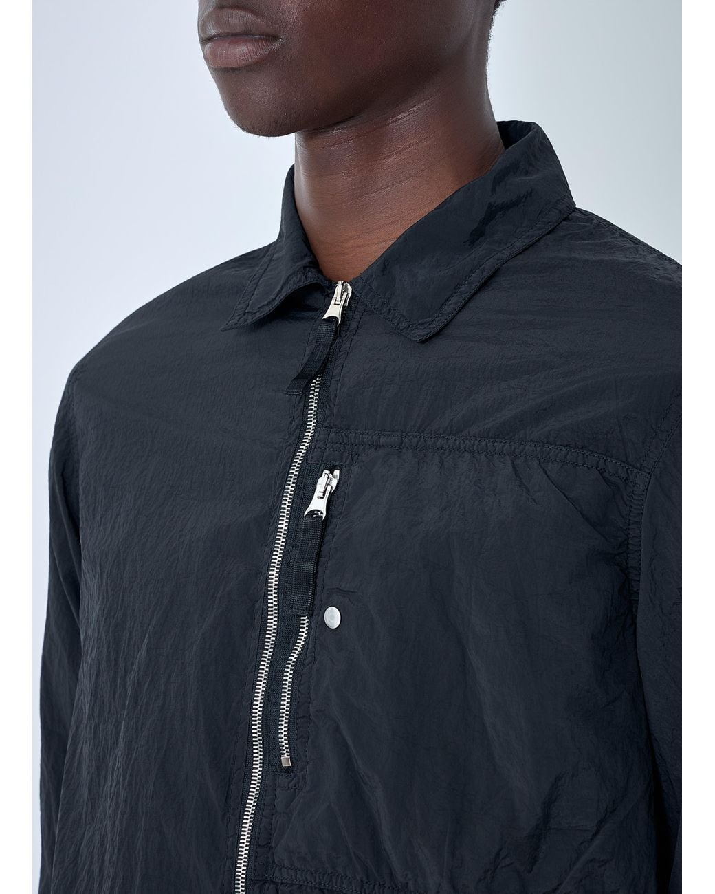Stone Island Blue Zip-Front Technical Jacket for men