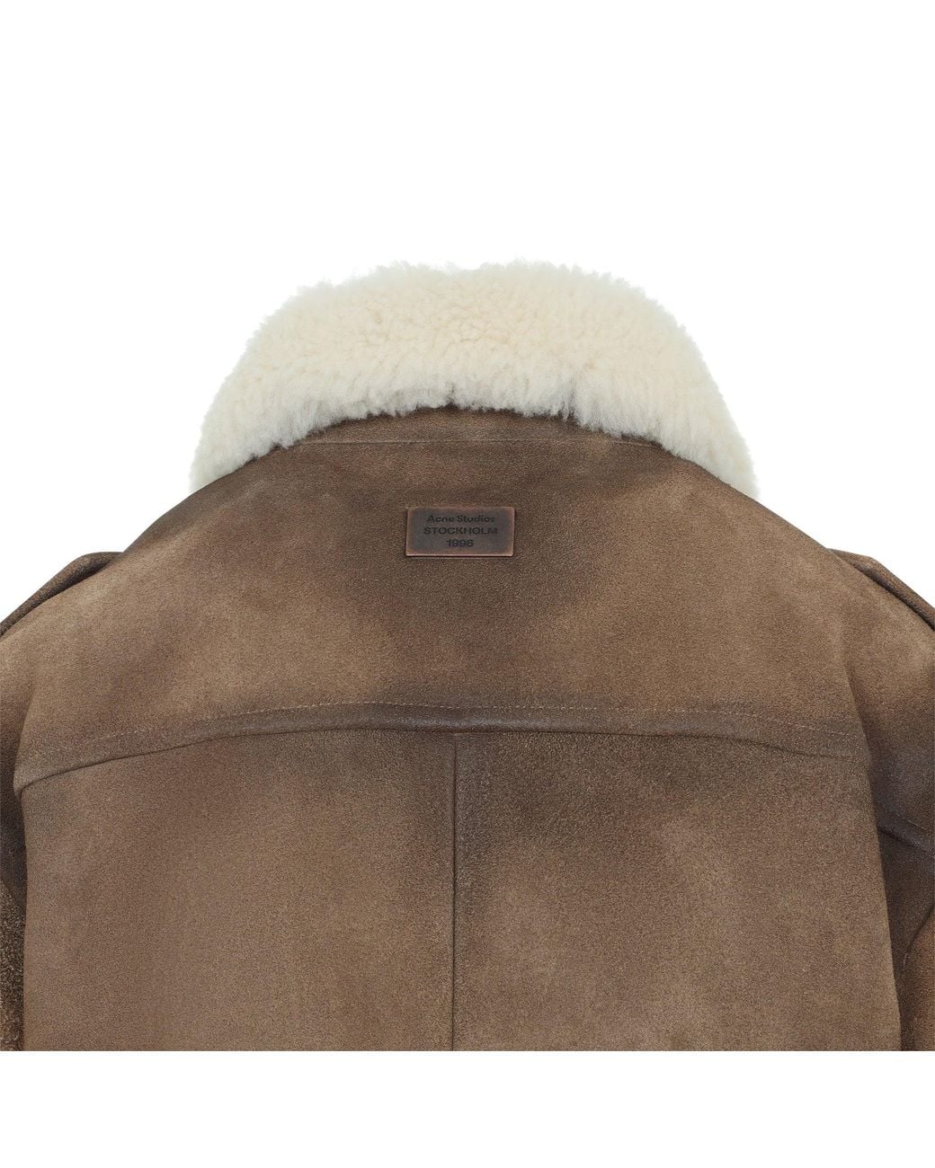 Acne Brown Leather Bomber Jacket