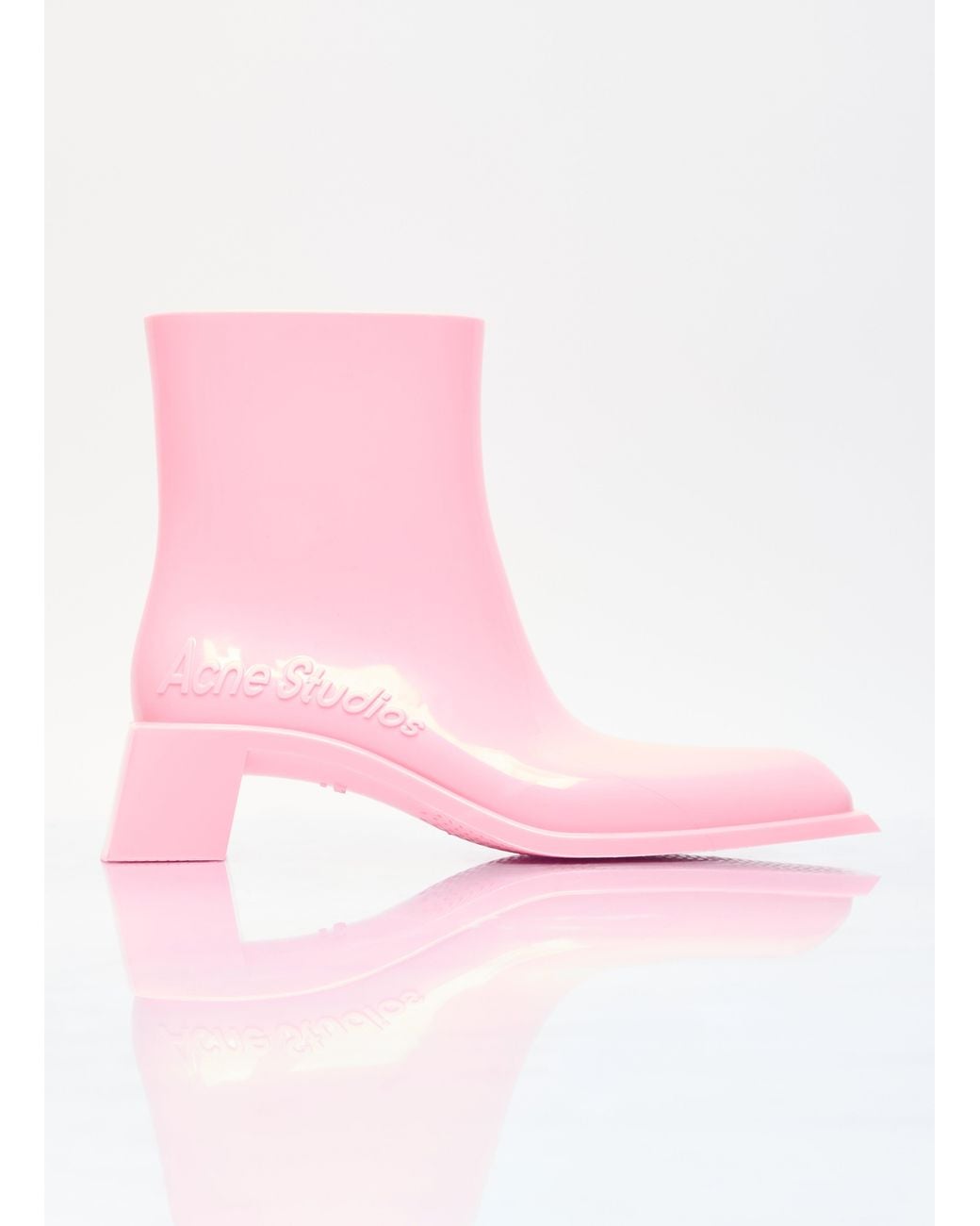 Acne Pink Rubber Ankle Boots