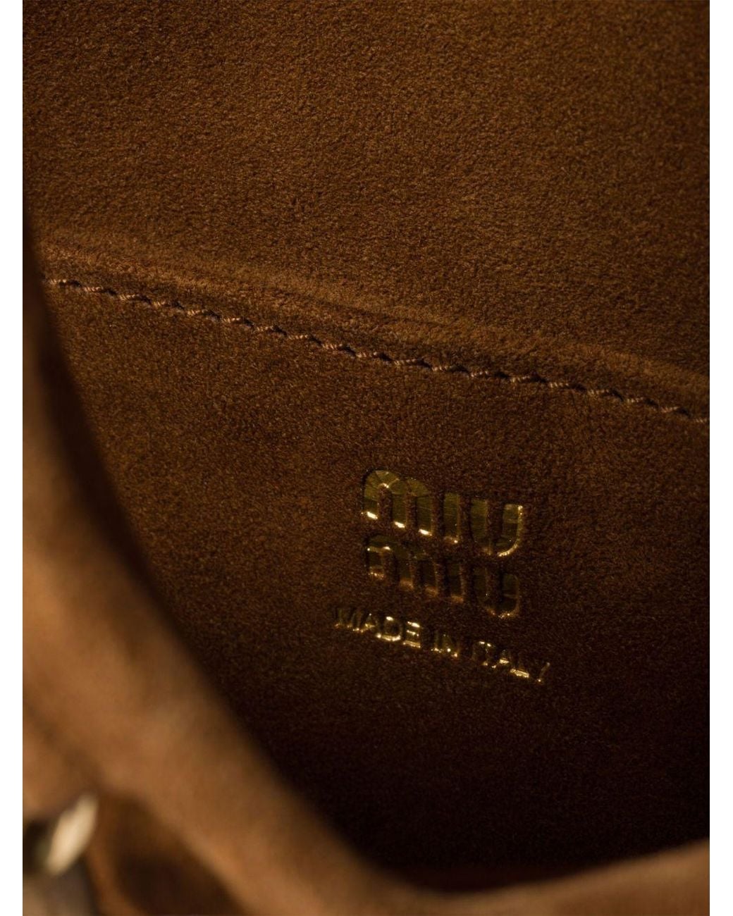 Miu Miu Brown Suede Shoulder Bag With Tricks