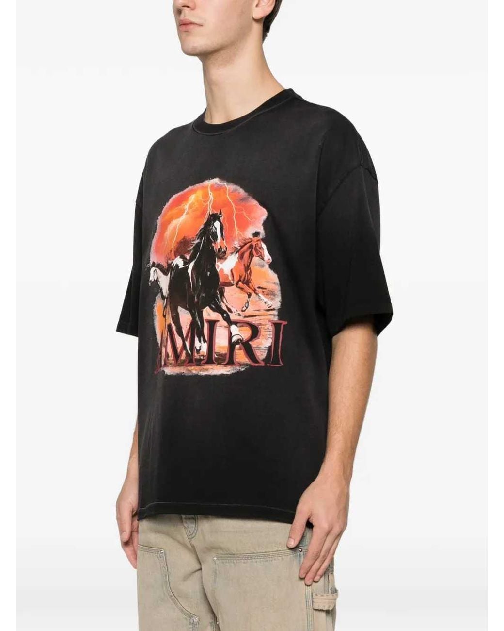 Amiri Black Graphic Logo T-Shirt for men