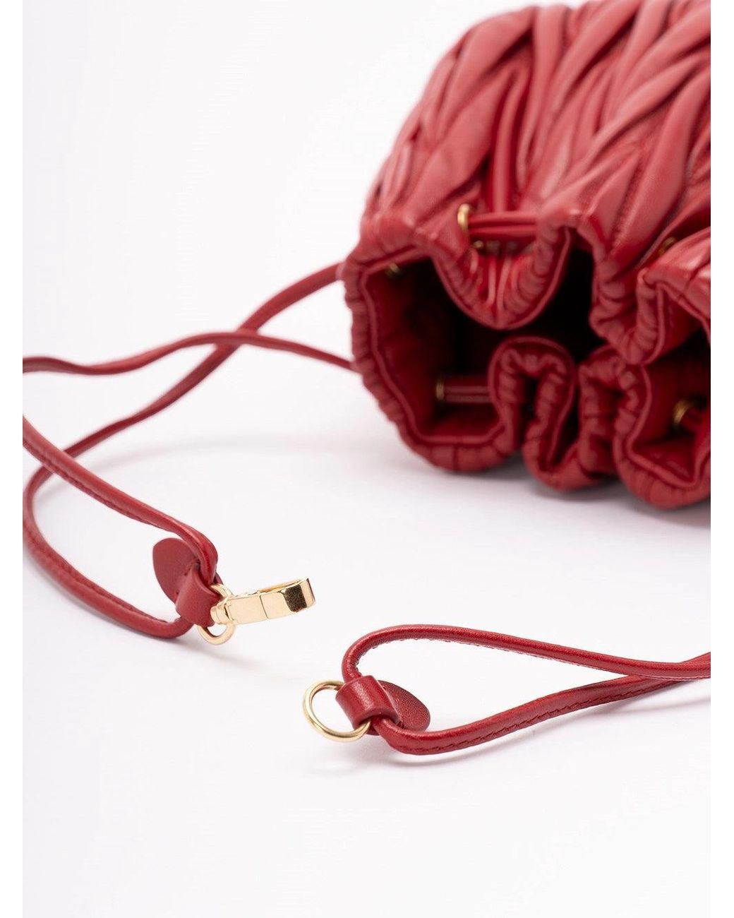 Miu Miu Red 'Matelassé' Nappa Leather Pouch