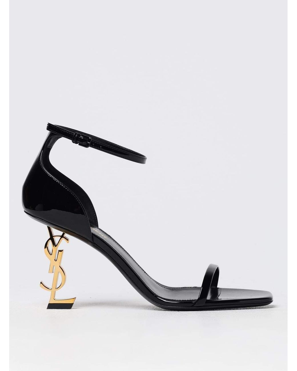 Saint Laurent White Opyum Patent Leather Sandals