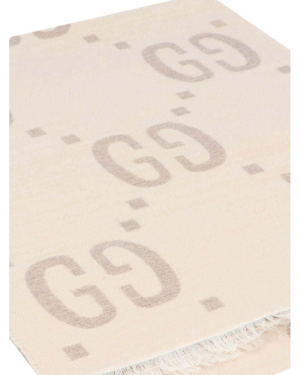 Gucci Natural Wool And Silk Scarf for men