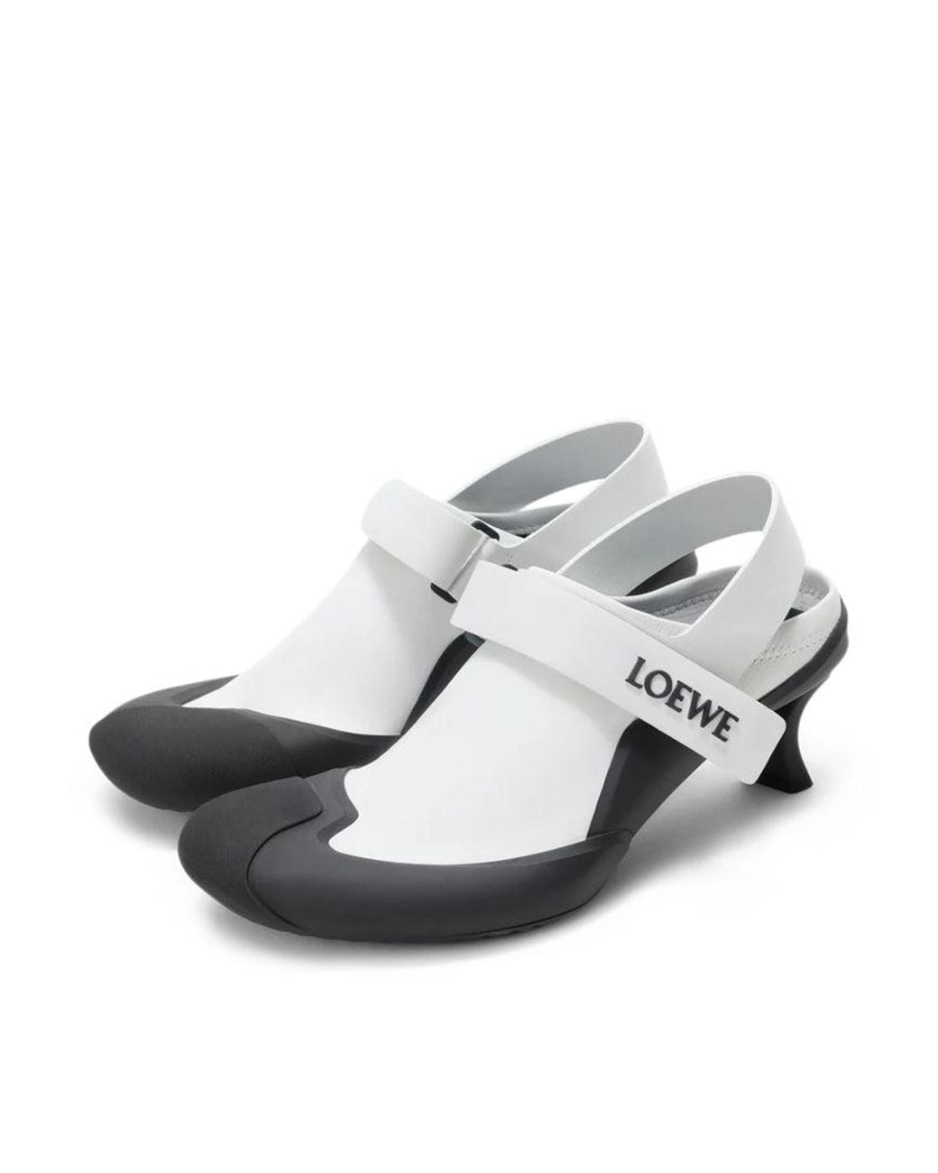 Loewe White Dive Slingbacks