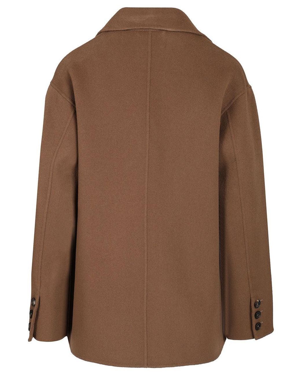 Max Mara Brown Single-Breasted Double Wool Jacket