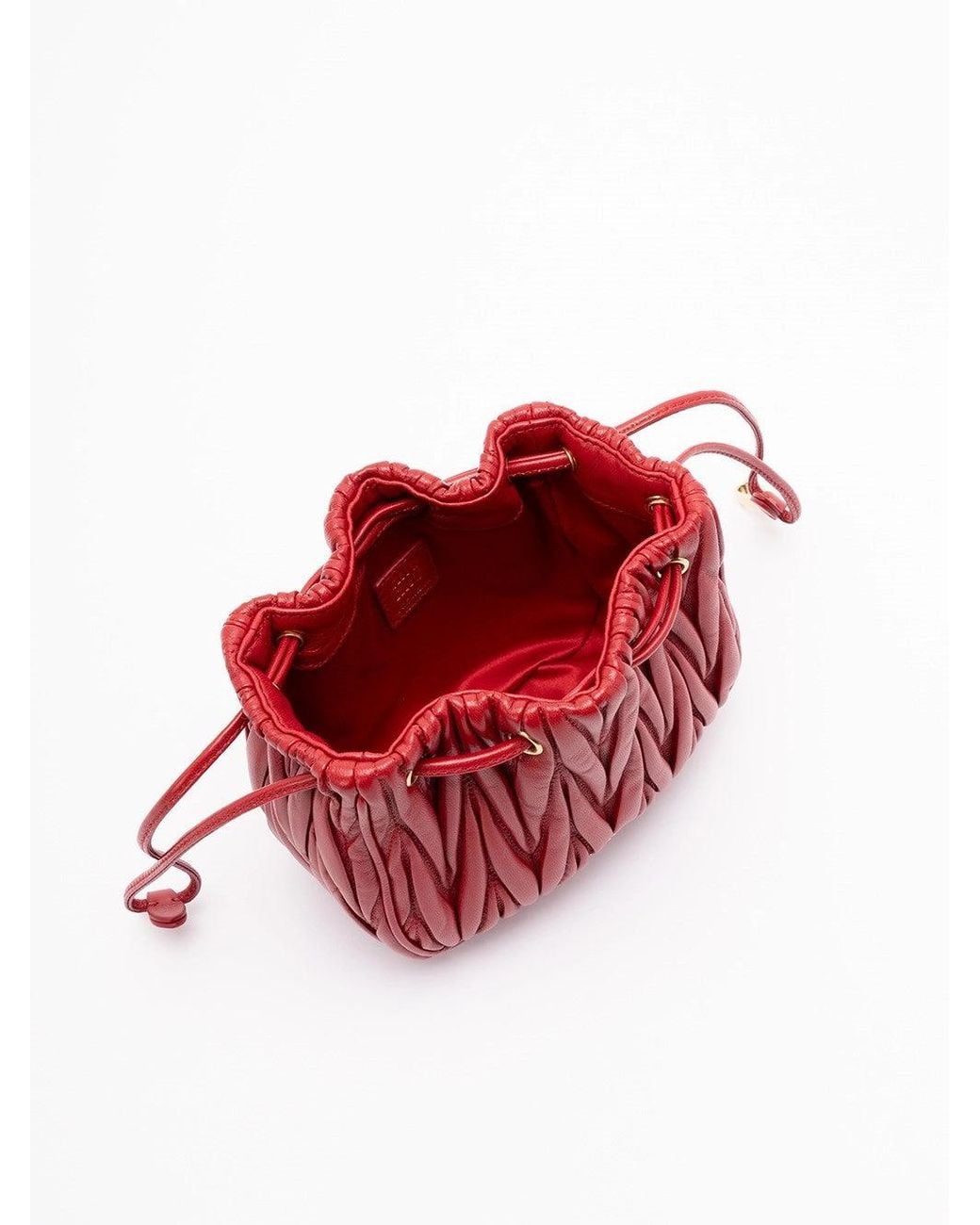 Miu Miu Red 'Matelassé' Nappa Leather Pouch