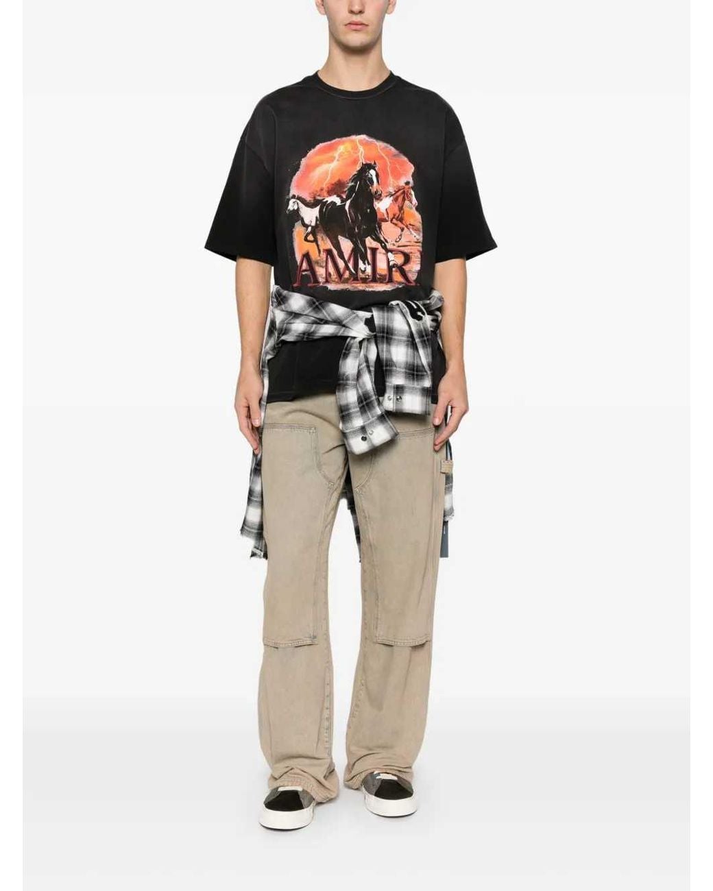Amiri Black Graphic Logo T-Shirt for men