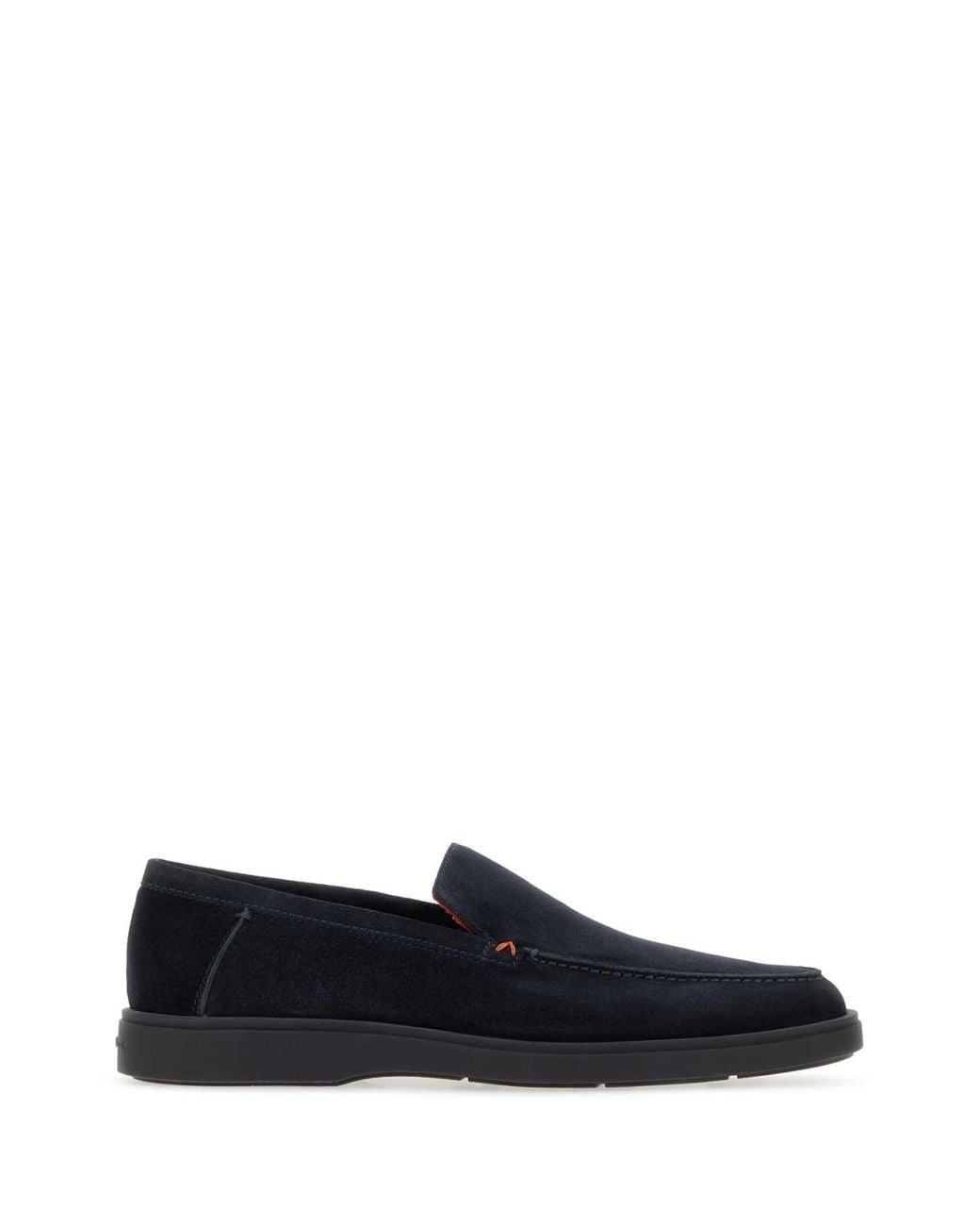 Santoni Black Suede Derision Loafers for men