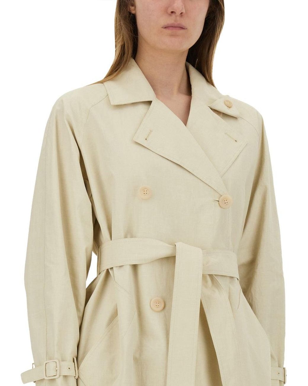 コート MAX MARA 'Ronco' trench coat Beige Max Mara Sand Linen Ronco Trench Coat In Neutral | ModeSens