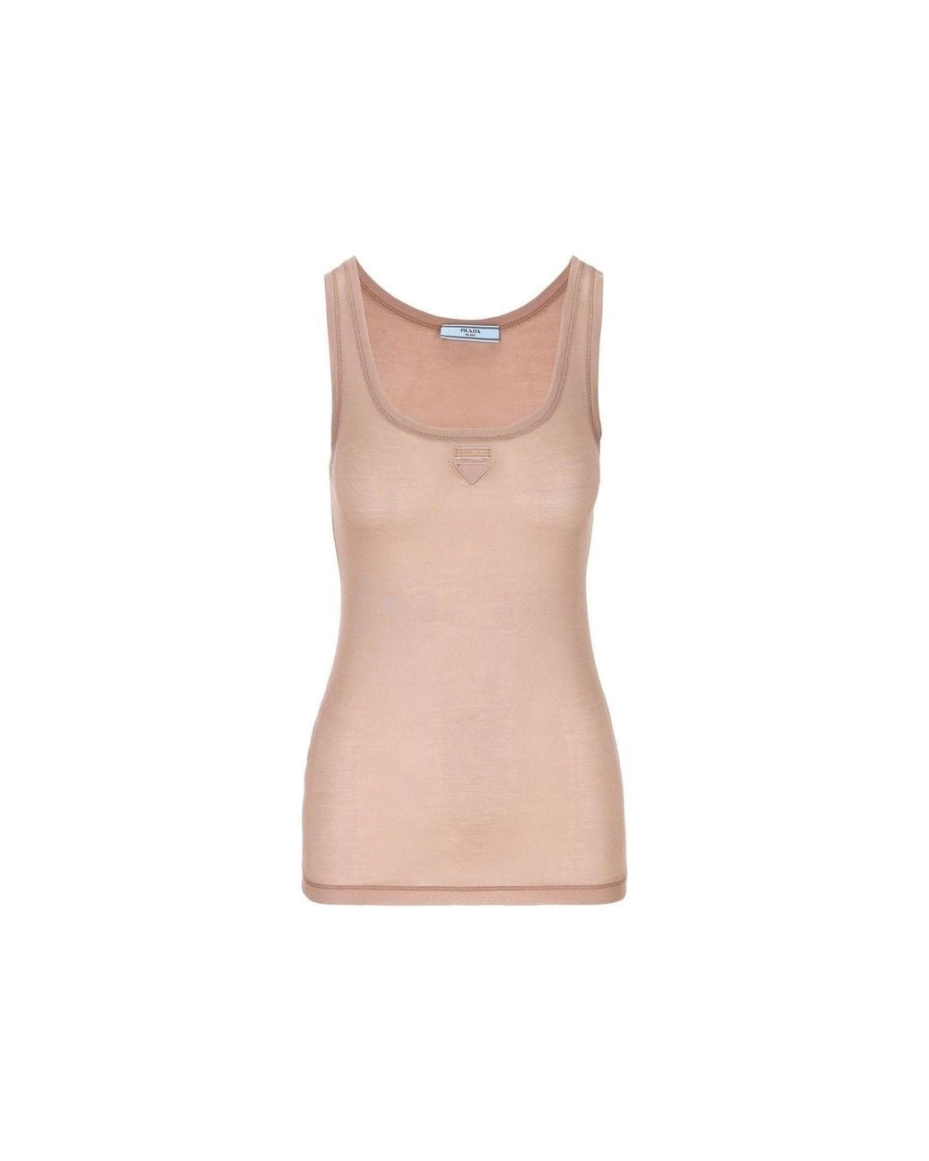 Prada Pink Sleeveless Logo Top