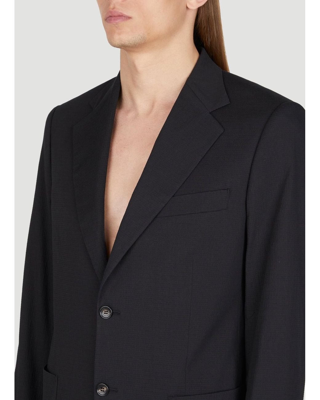 Lanvin Gray Patch Pockets Blazer for men
