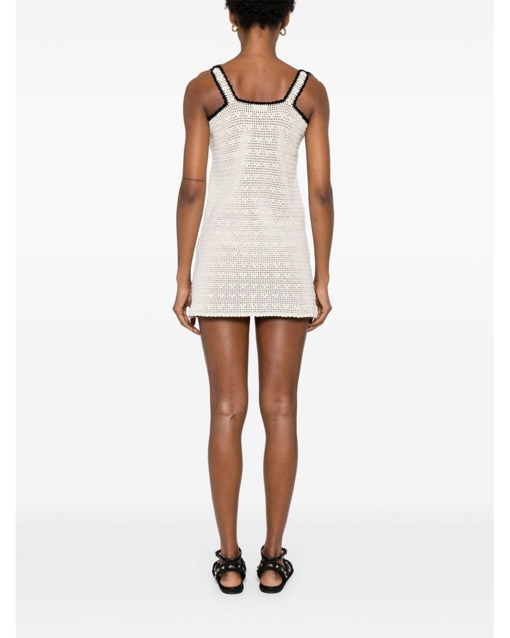 Celine Crochet Short Dress in Natural