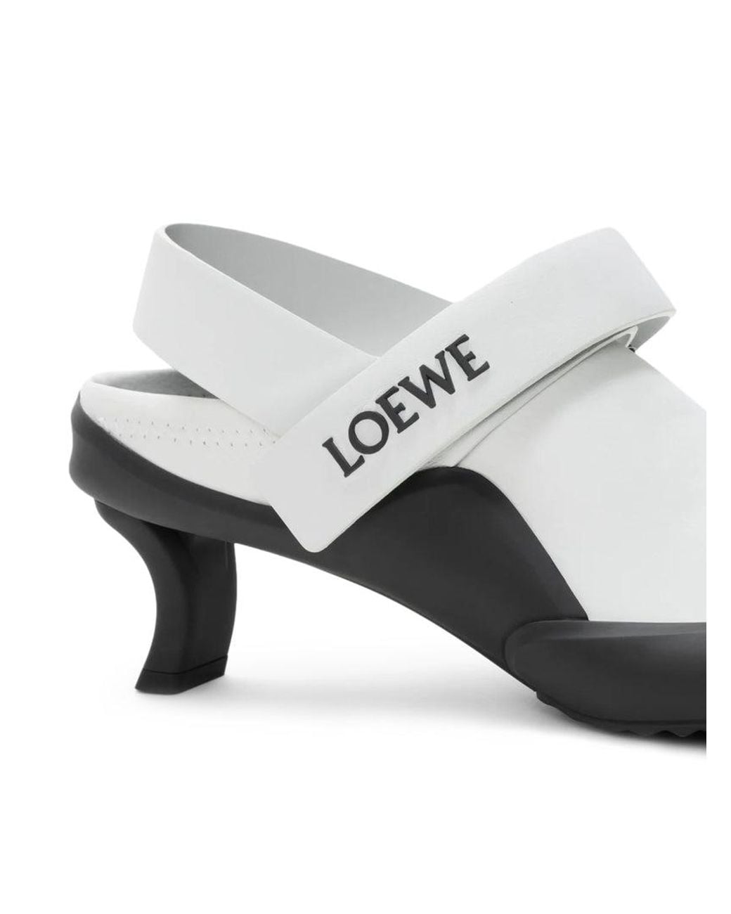 Loewe White Dive Slingbacks