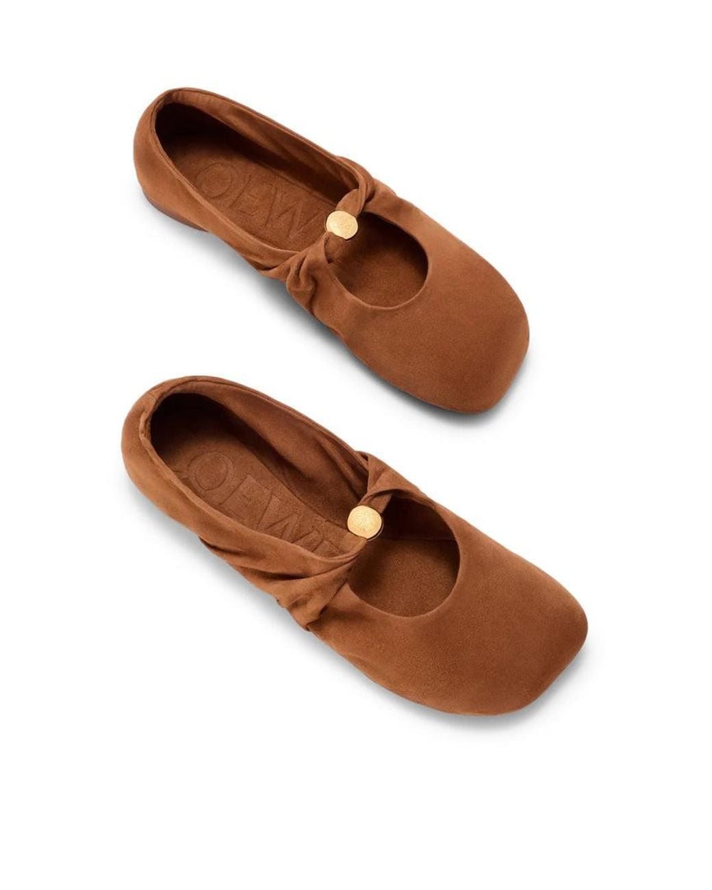 Loewe Brown Pebble Soft Ballet Flats