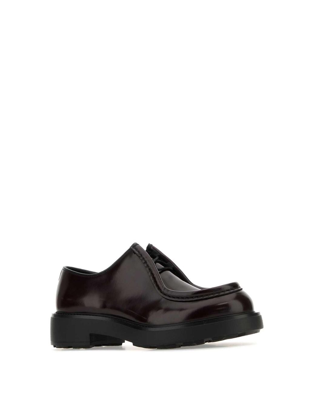 Prada Black Brushed Leather Oxford for men