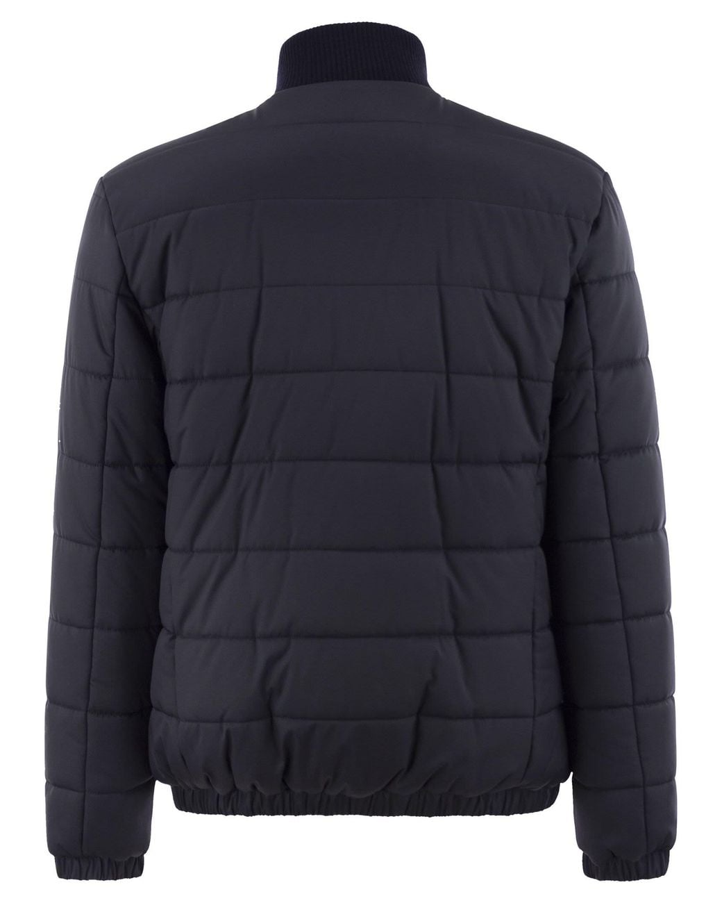 Kiton Blue Technical Fabric Bomber Jacket for men