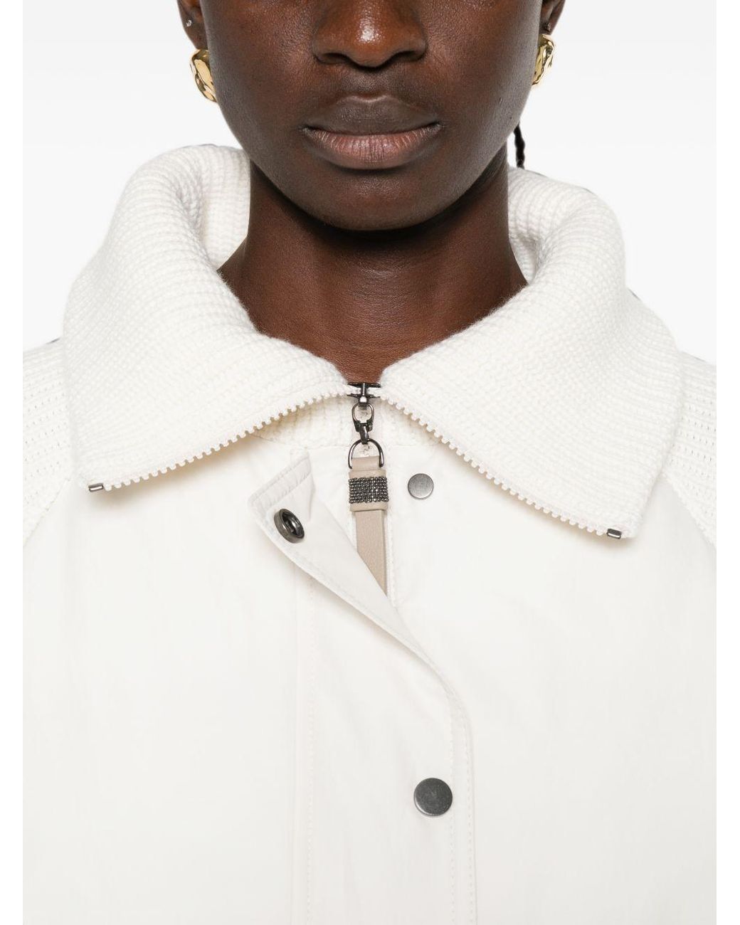 Brunello Cucinelli White Short Down Jacket