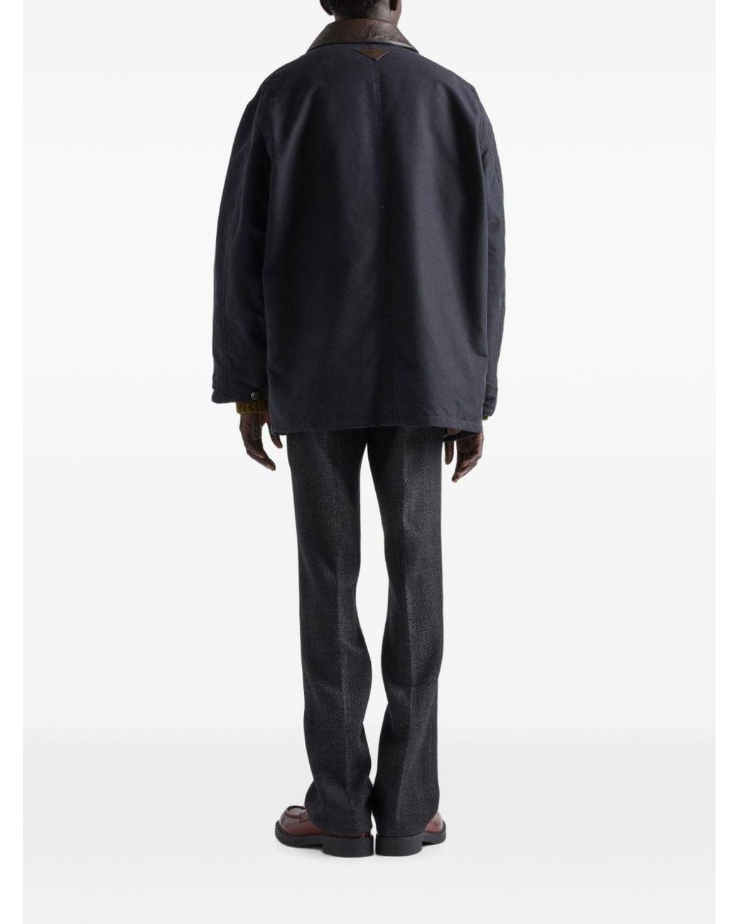 Prada Blue Canvas Padded Jacket for men