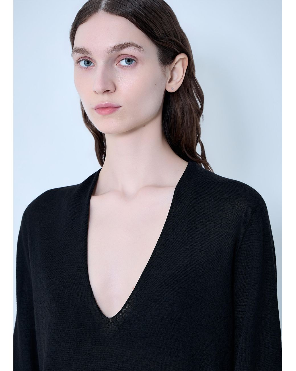 Rick Owens Blue V Neck Pull Knit