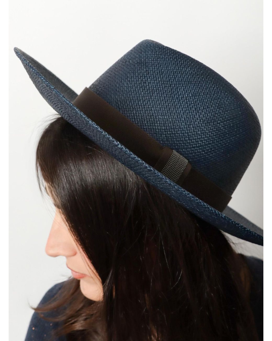 Brunello Cucinelli Blue Hats Rafia