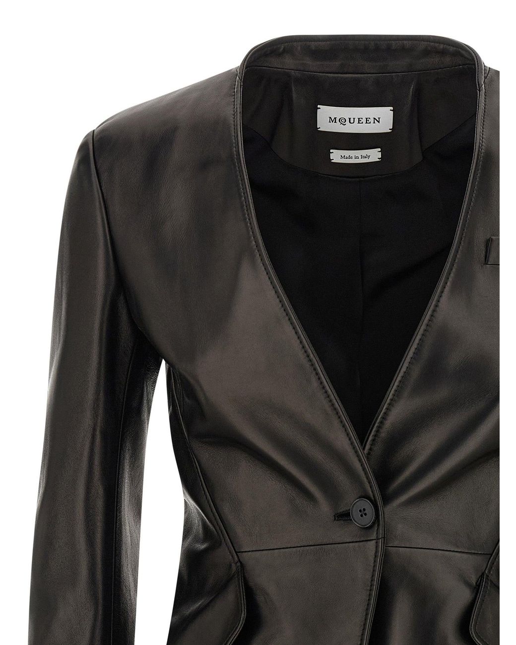 McQueen Black Nappa Blazer