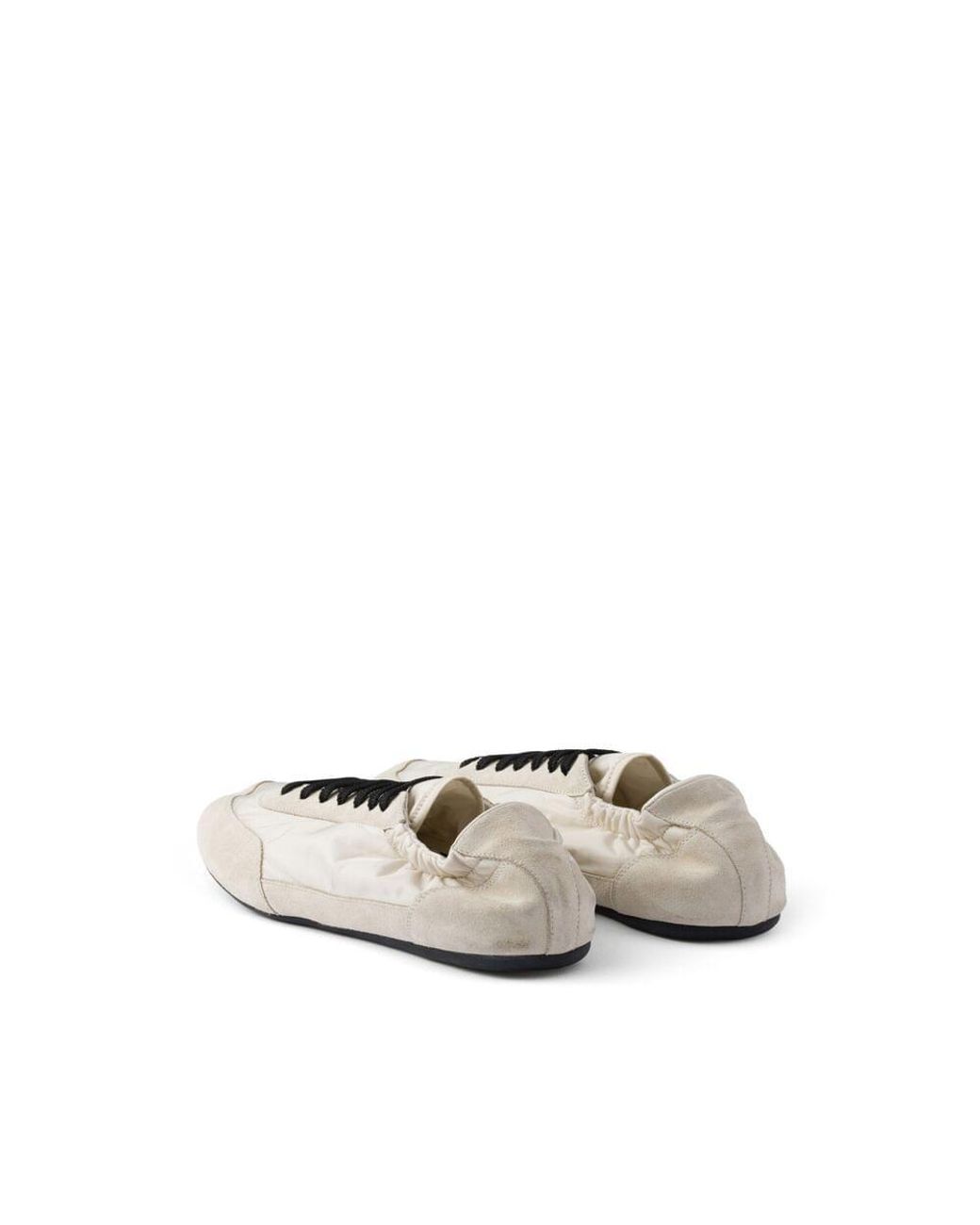 Prada White Collapse Re-Nylon And Suede Elasticized Sneakers for men
