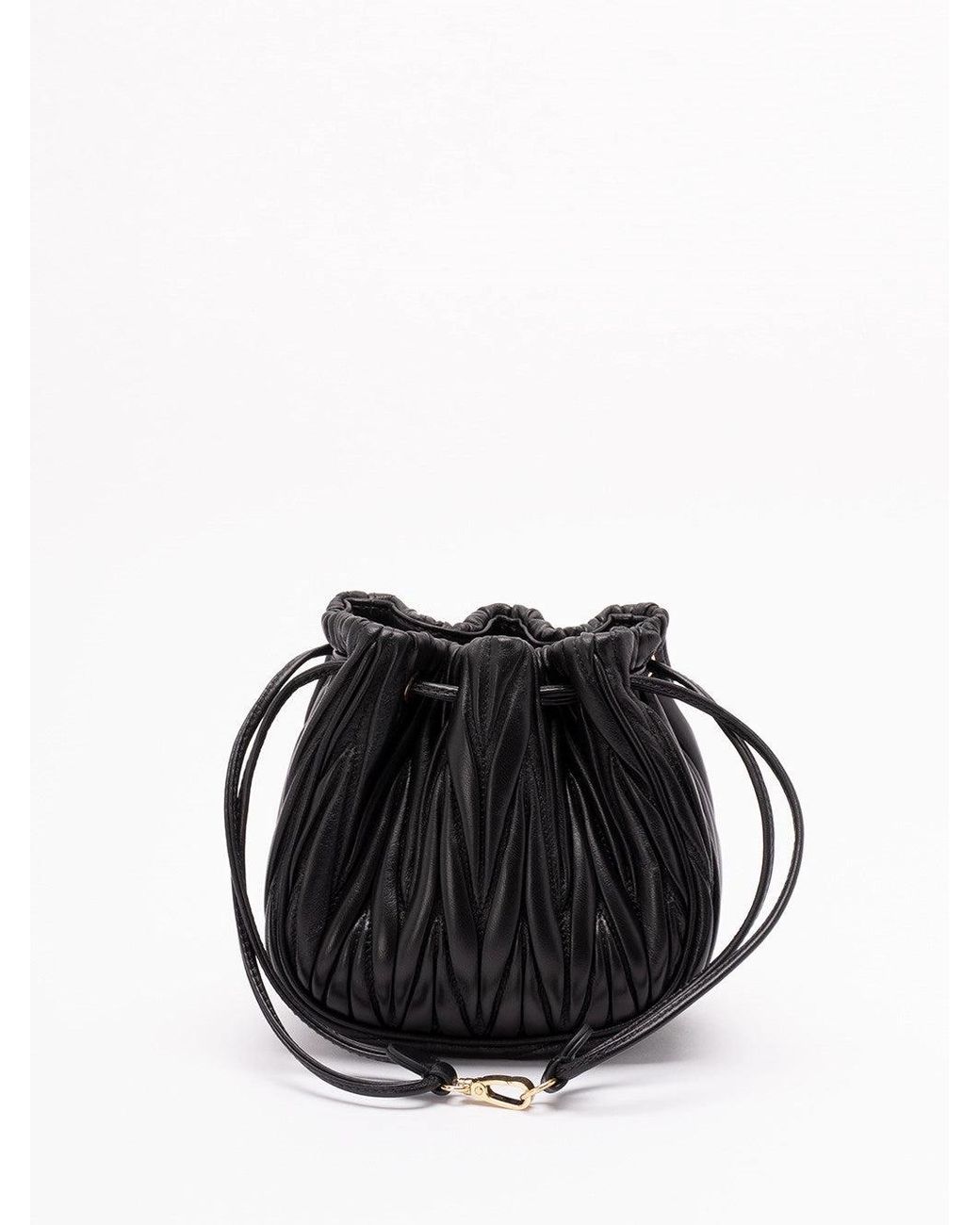 Miu Miu Black 'Matelassé' Nappa Leather Pouch
