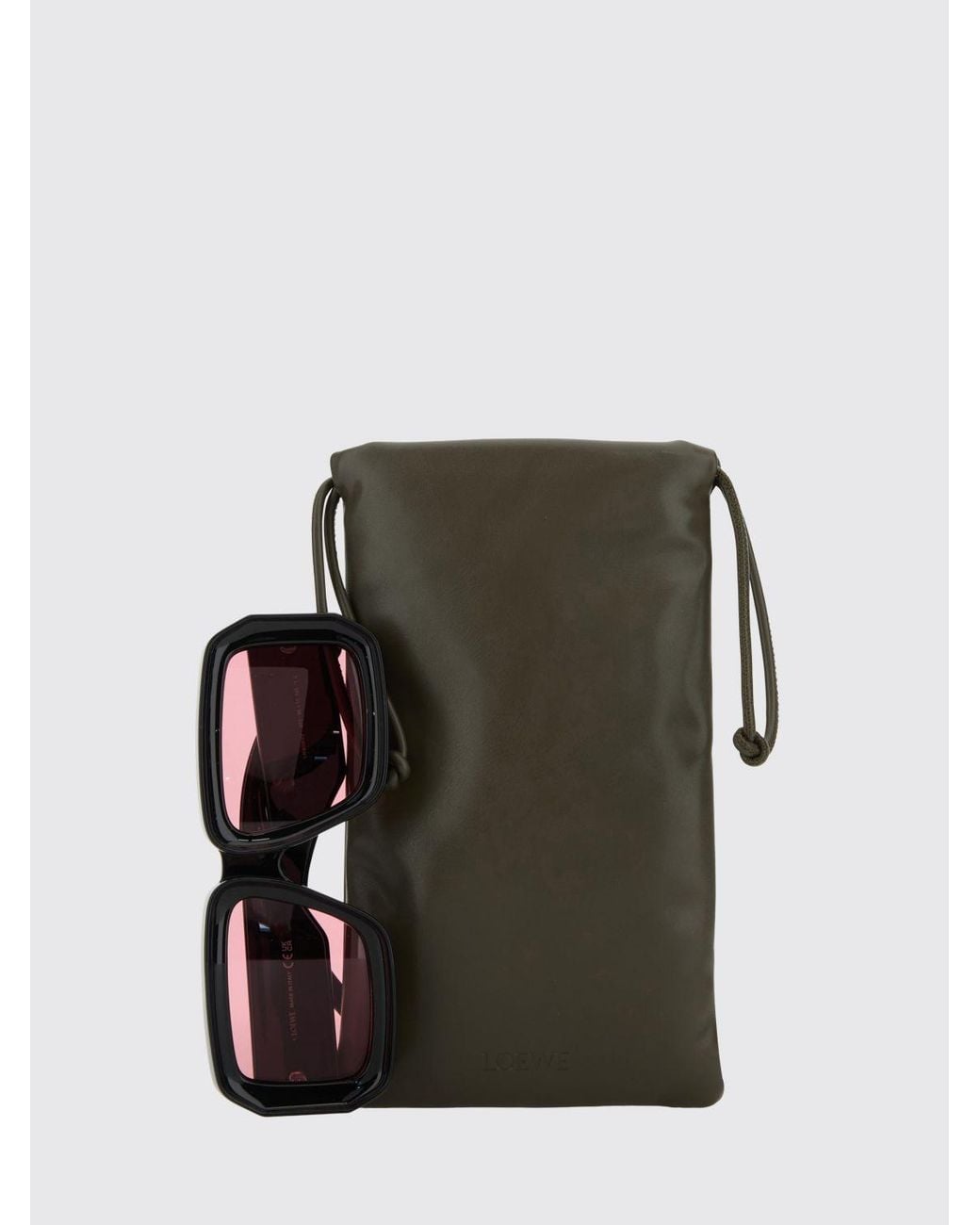 Loewe White Rectangular Aviator Sunglasses for men