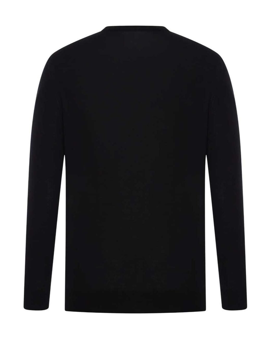 Kiton Black Crew Neck Wool Sweater for men