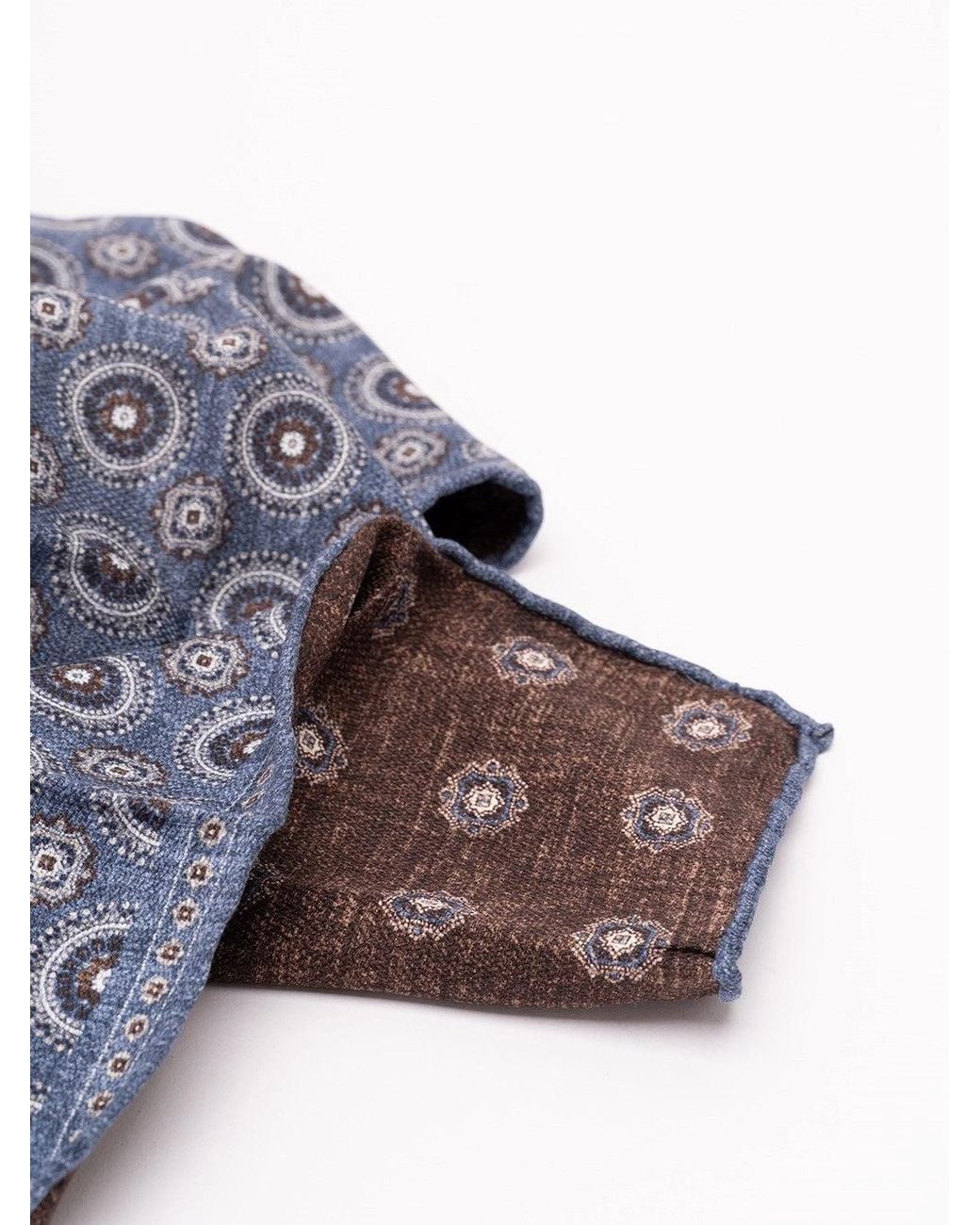 Brunello Cucinelli Blue Silk Pocket Square for men