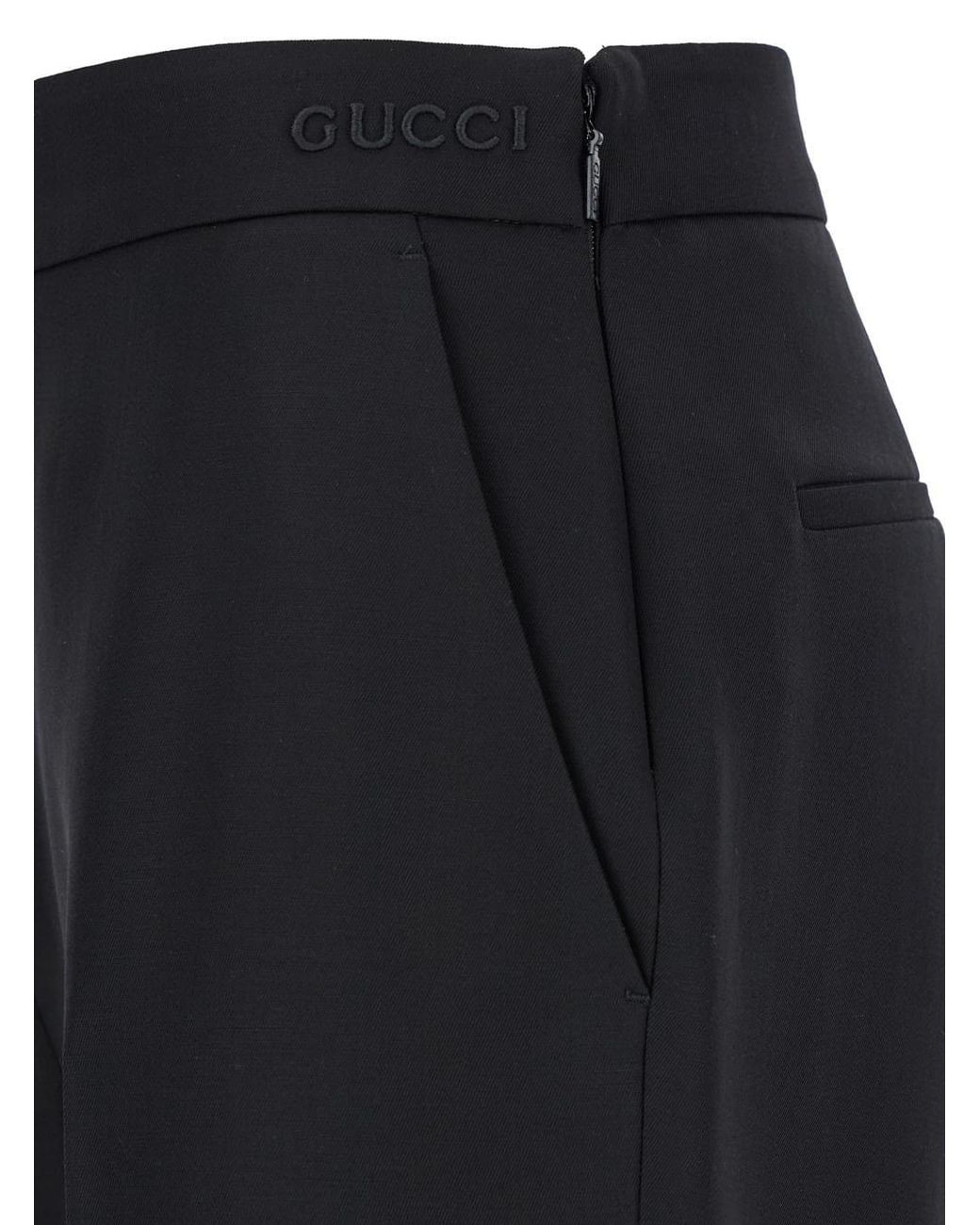 Gucci Black Flared Pants With Pences for men