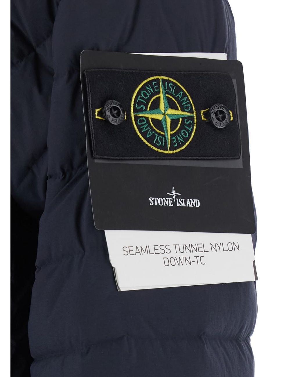 Stone Island Blue Down Jacket Polyamide Padded for men