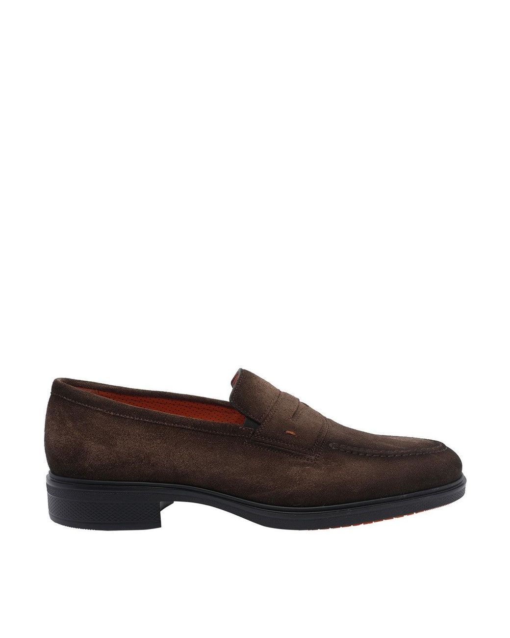 Santoni Brown Easy Loafers for men