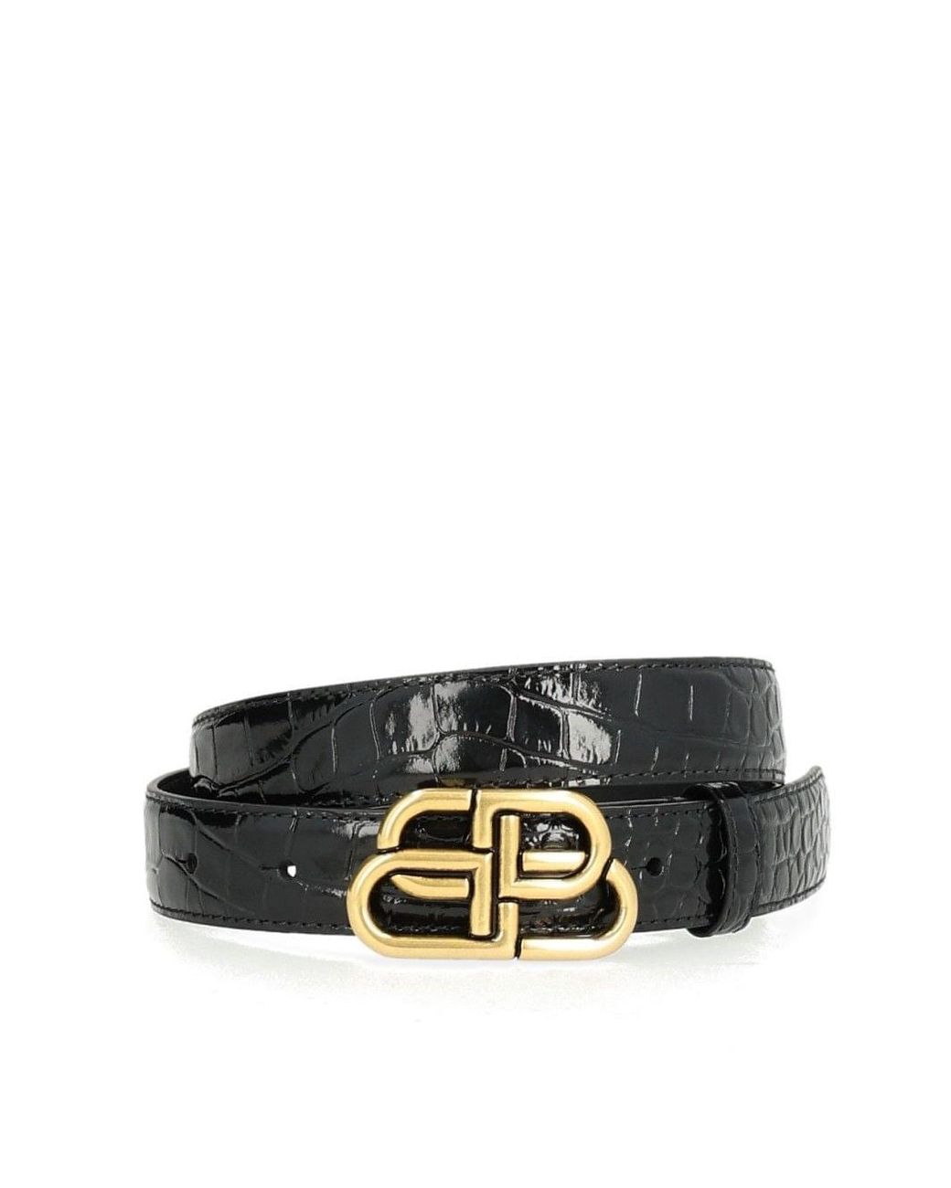 Balenciaga Black Thin Belt "Bb"