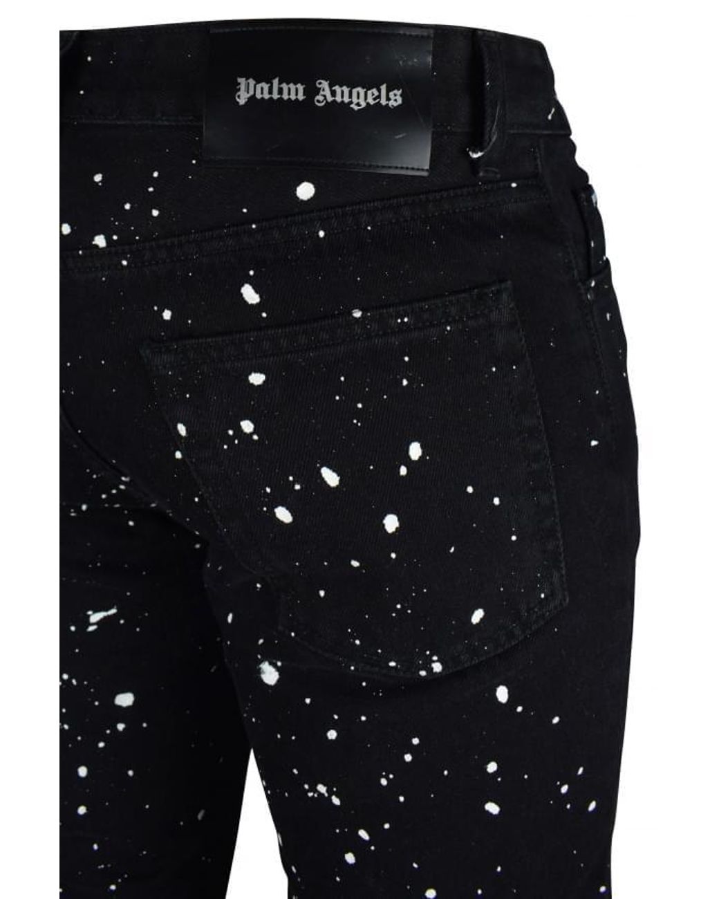Palm Angels Black Distressed Graphic Print Jeans