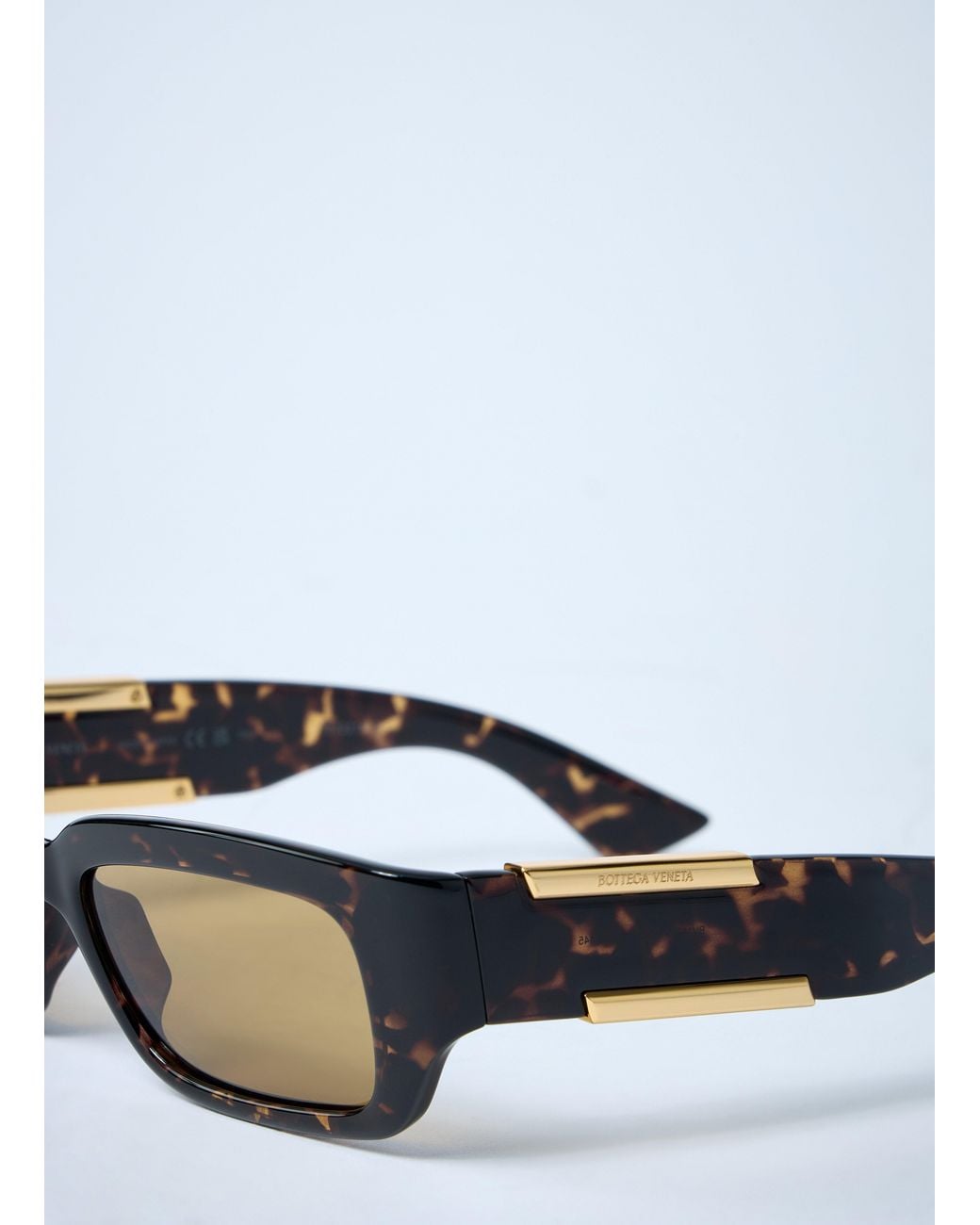 Bottega Veneta White Dash Rectangular Sunglasses